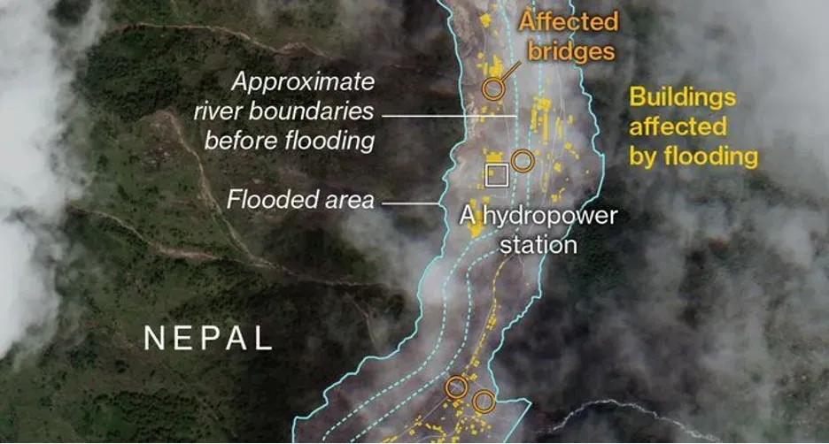 Nepal's Flood Damage, Mapped From Above